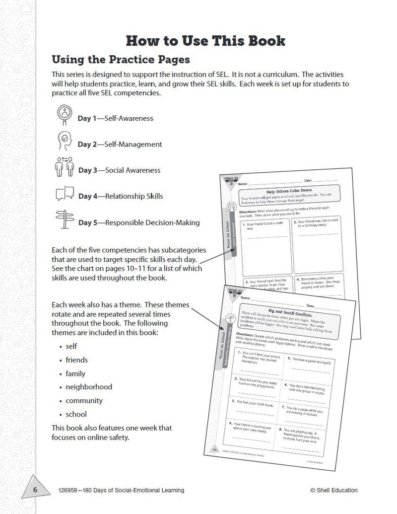 180 Days: SocialEmotional Learning for 2nd Grade Practice Workbook for Classroom and Home, Cool and Fun Practice Created by Tea,Used