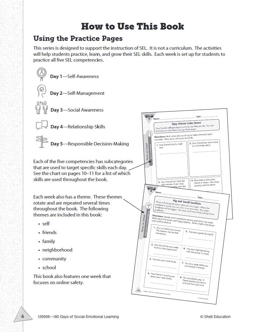 180 Days: SocialEmotional Learning for 2nd Grade Practice Workbook for Classroom and Home, Cool and Fun Practice Created by Tea,Used