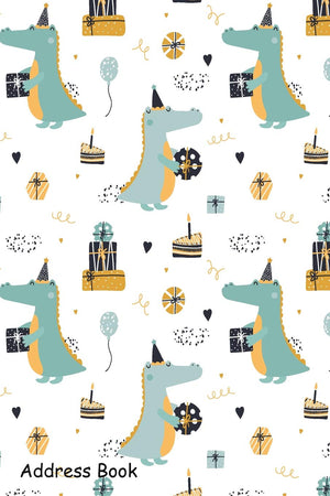 Address Book: For Contacts, Addresses, Phone, Email, Note,Emergency Contacts,Alphabetical Index With Cute Seamless Pattern Croco,Used