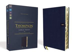 NIV, Thompson ChainReference Bible, Large Print, Leathersoft, Navy, Thumb Indexed, Red Letter, Comfort Print