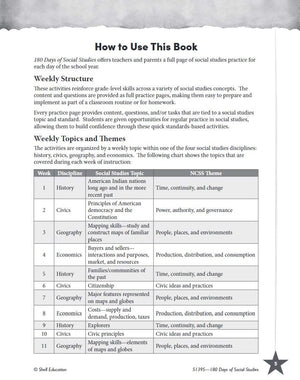 180 Days: Social Studies, Civics For 3Rd Grade Practice Workbook For Classroom And Home, Cool And Fun Practice Created By Teache