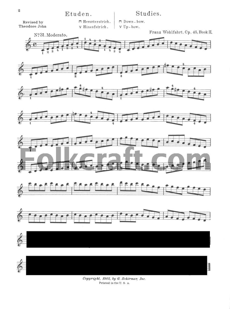 Wohlfahrt  60 Studies, Op. 45  Book 2: Schirmer Library Of Classics Volume 839 Violin Method (Schirmer'S Library Of Musical Cl,Used