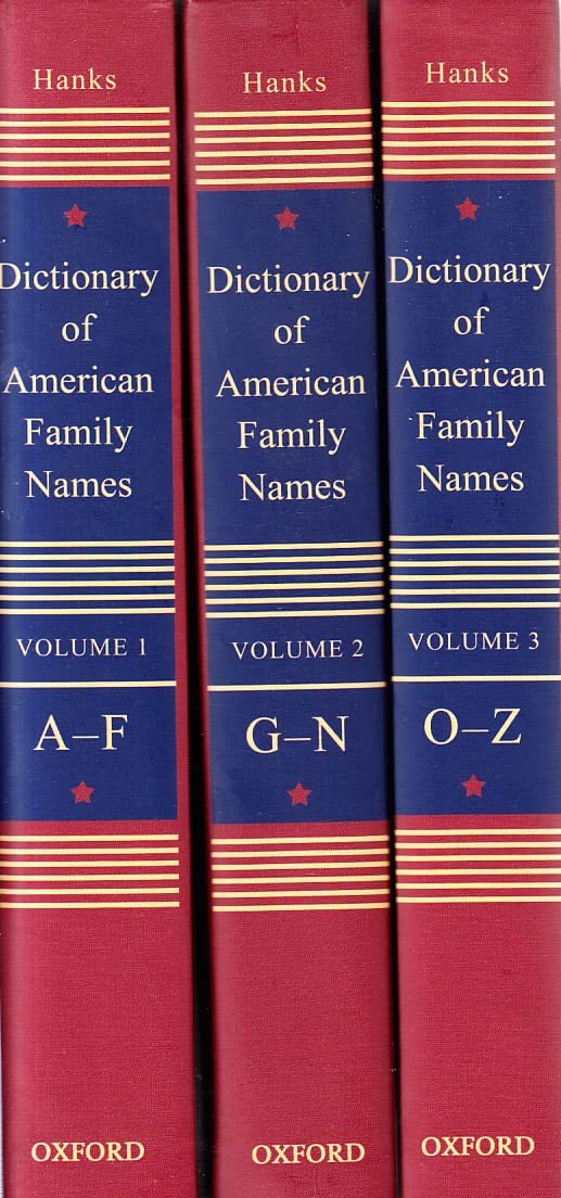 Dictionary of American Family Names: 3Volume Set,Used