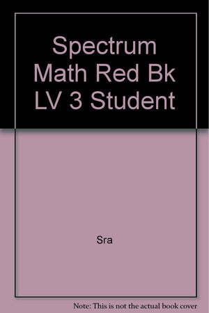 Spectrum Math Red Bk Lv 3 Student,Used