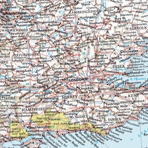 National Geographic Britain and Ireland Wall Map  Classic  Laminated (23.5 x 30.25 in) (National Geographic Reference Map),Used