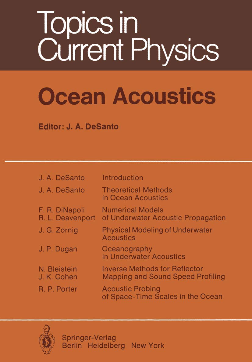 Ocean Acoustics (Topics in Current Physics, 8),Used