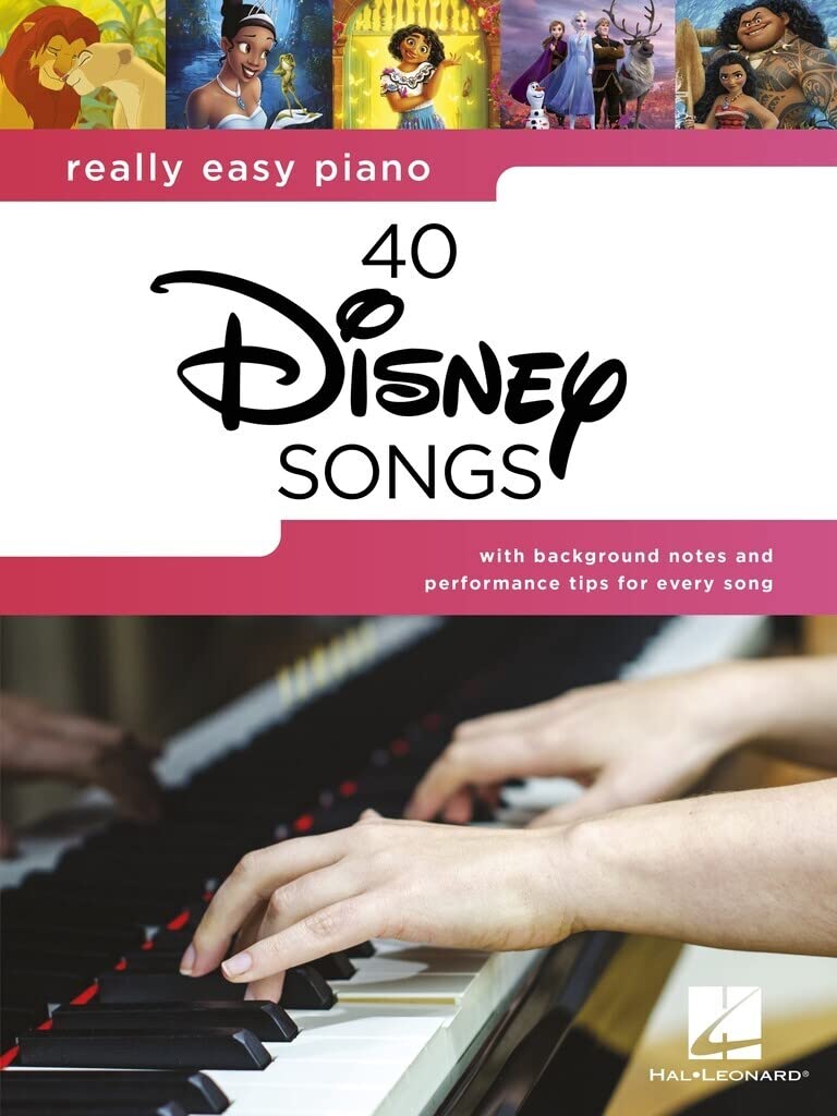 Really Easy Piano: 40 Disney Songs  Songbook With Lyrics,New