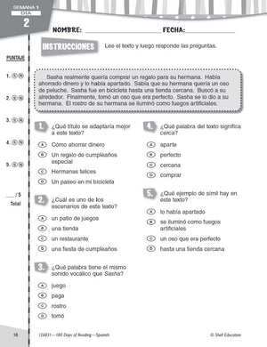 180 Days: Reading for 3rd Grade Spanish Practice Workbook for Classroom and Home, Cool and Fun Practice Created by Teachers (180,Used