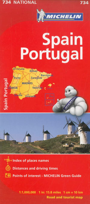 Michelin Spain & Portugal Map 734 (Maps/Country (Michelin)),Used
