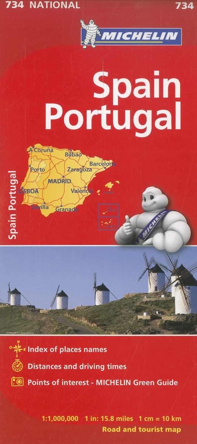 Michelin Spain & Portugal Map 734 (Maps/Country (Michelin)),Used