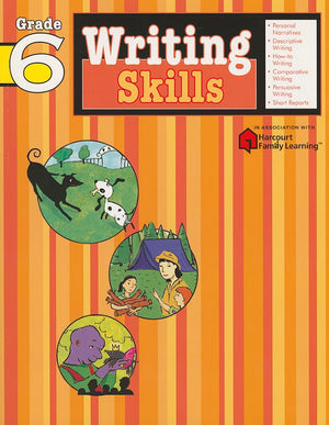 Writing Skills: Grade 6 (Flash Kids Harcourt Family Learning),Used