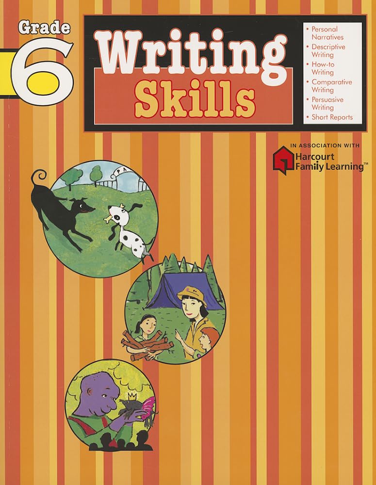 Writing Skills: Grade 6 (Flash Kids Harcourt Family Learning),Used
