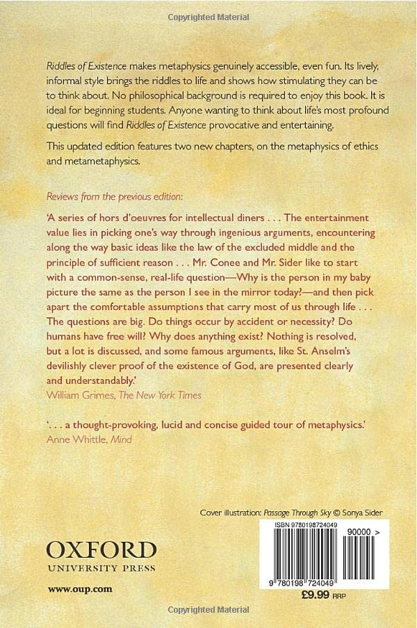Riddles of Existence: A Guided Tour of Metaphysics,Used