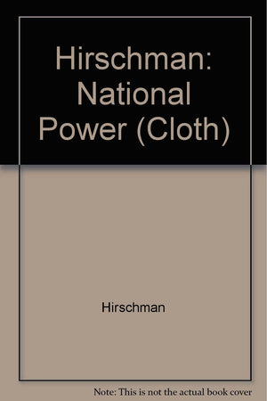 National Power and the Structure of Foreign Trade,Used