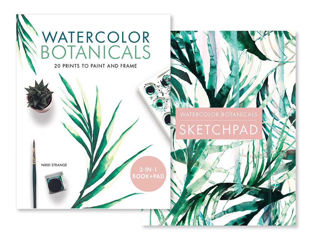 Watercolor Botanicals (2 Books In 1): 20 Prints To Paint And Frame