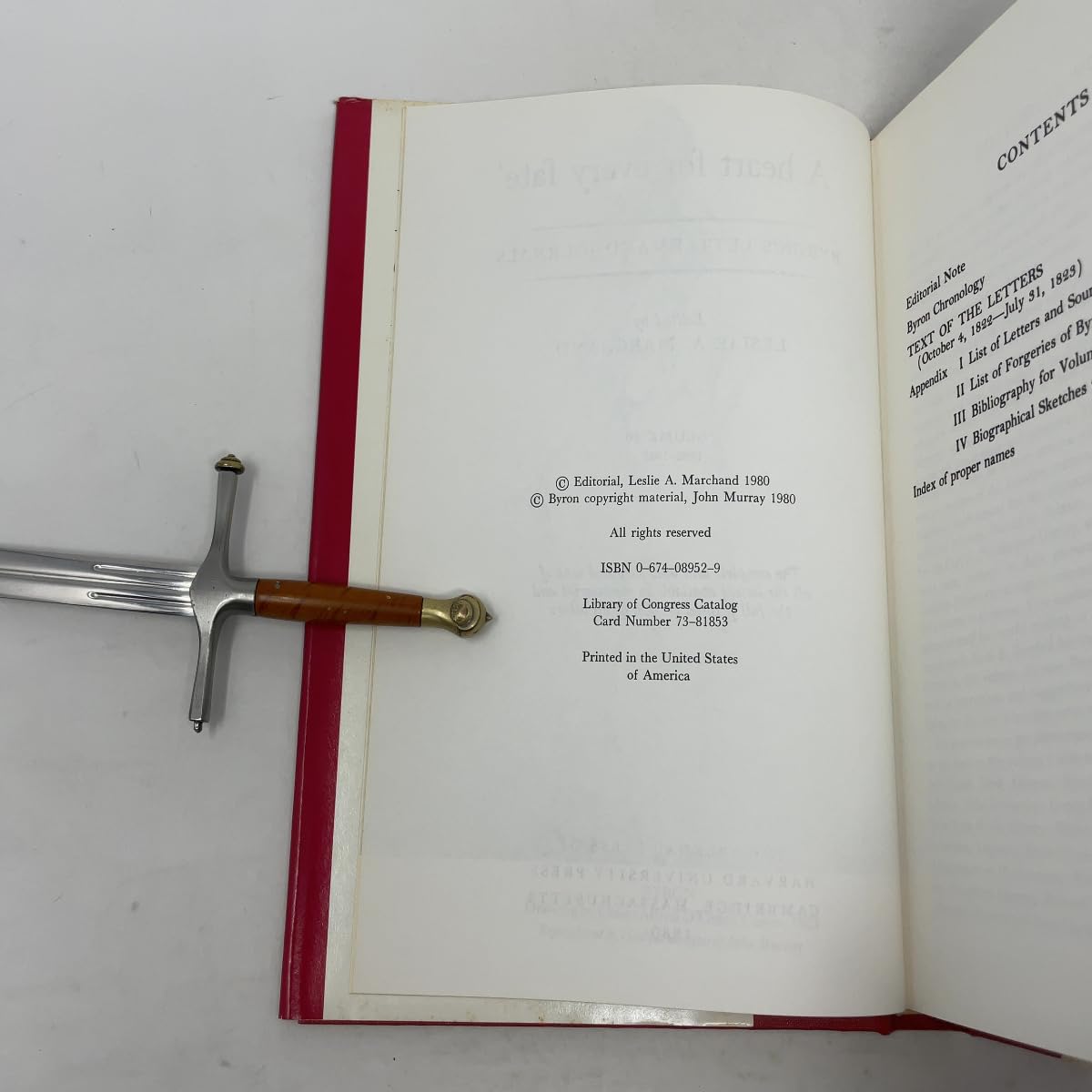 A heart for every fate, 1822-1823 (Volume X) (Byrons Letters and Journals)-Used