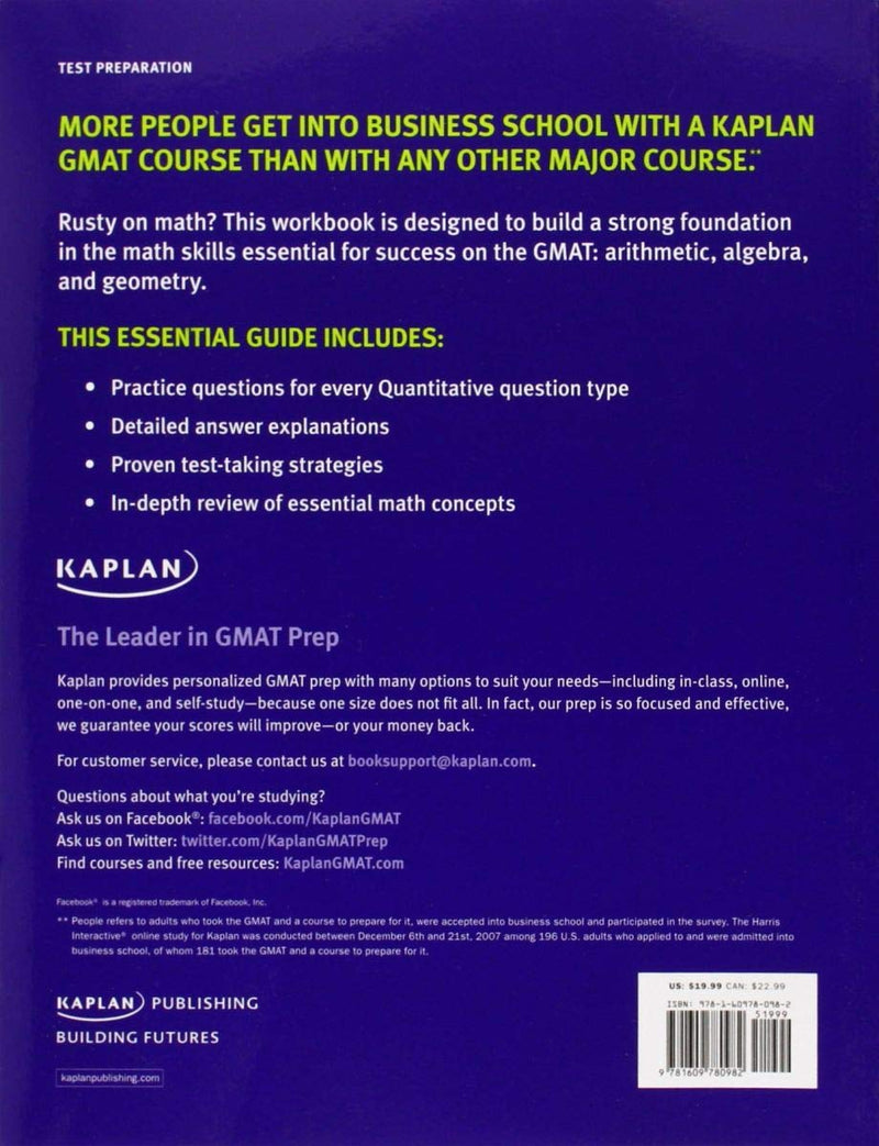 Kaplan GMAT Math Foundations,Used