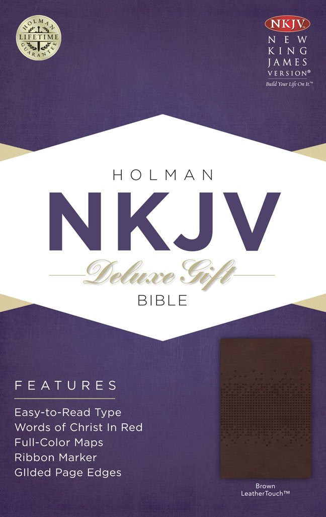 Nkjv Deluxe Gift Bible, Brown Leathertouch,Used