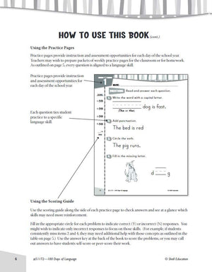 Shell Education 180 Days of Language for Kindergarten (180 Days of Practice),New