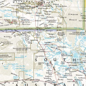 National Geographic Australia Wall Map  Classic  Laminated (30.25 x 27 in) (National Geographic Reference Map),Used