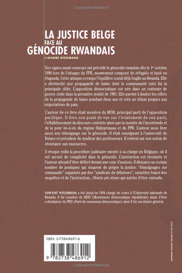 LA JUSTICE BELGE FACE AU GNOCIDE RWANDAIS: L'affaire Ntezimana (French Edition),Used