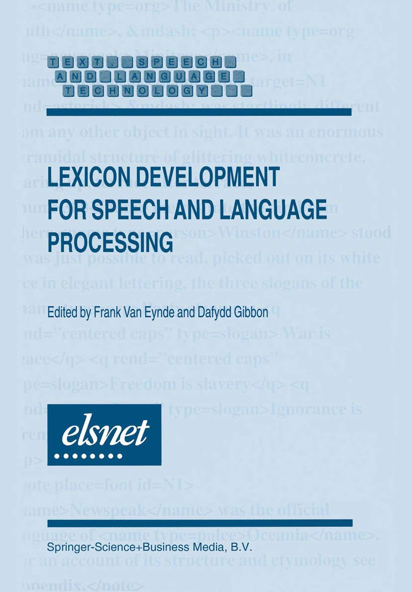 Lexicon Development for Speech and Language Processing (Text, Speech and Language Technology),Used