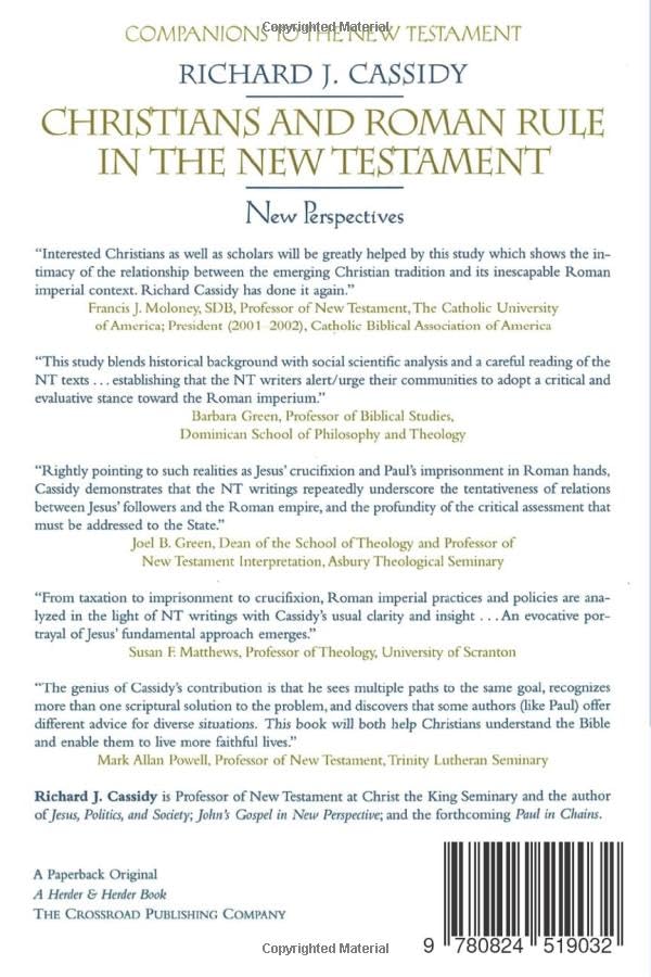 Christians and Roman Rule in the New Testament: New Perspectives (Companions to the New Testament),Used