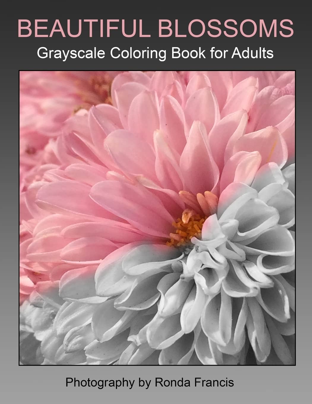 Beautiful Blossoms Grayscale Coloring Book for Adults,Used
