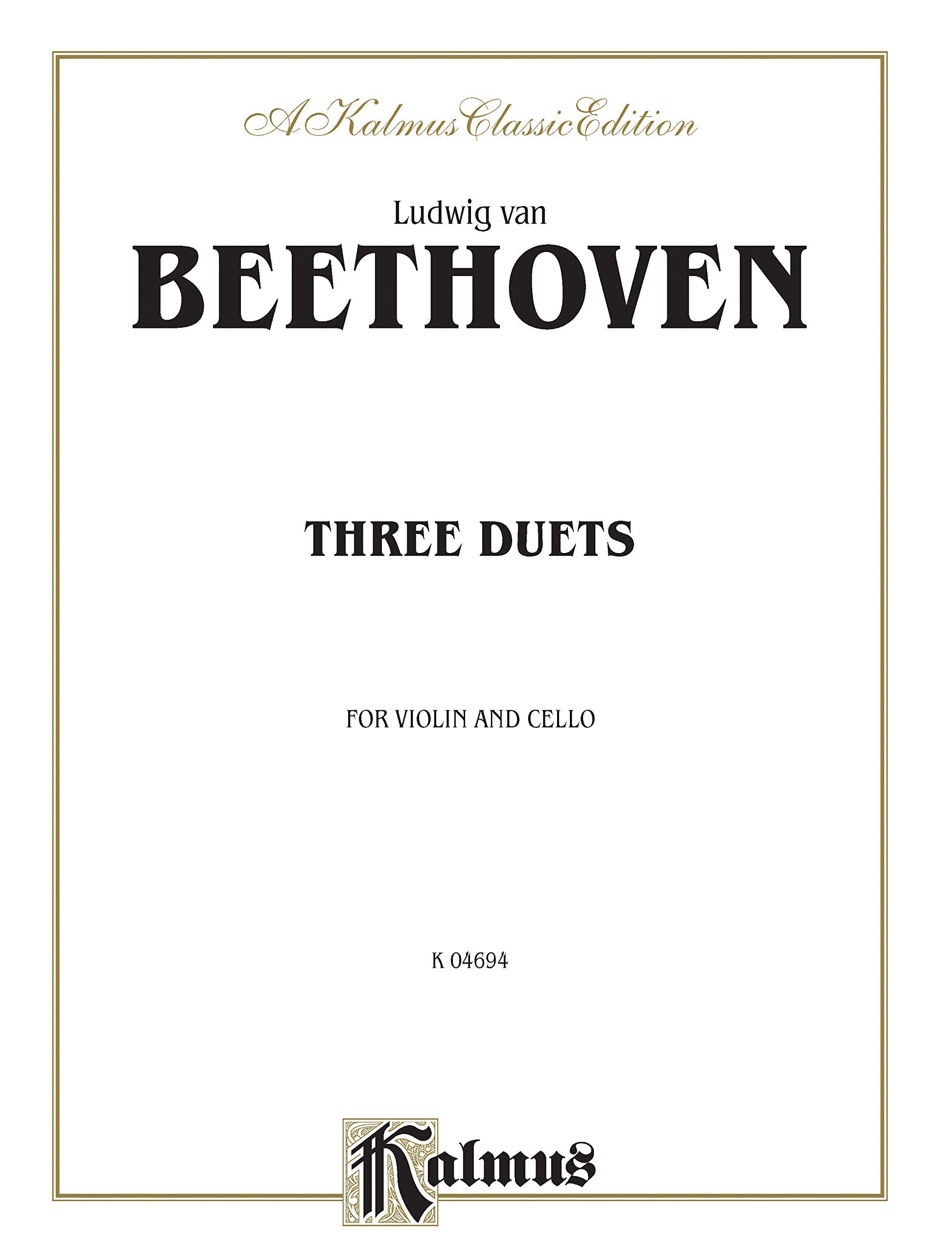 Three Duets for Violin and Cello (Kalmus Edition),Used