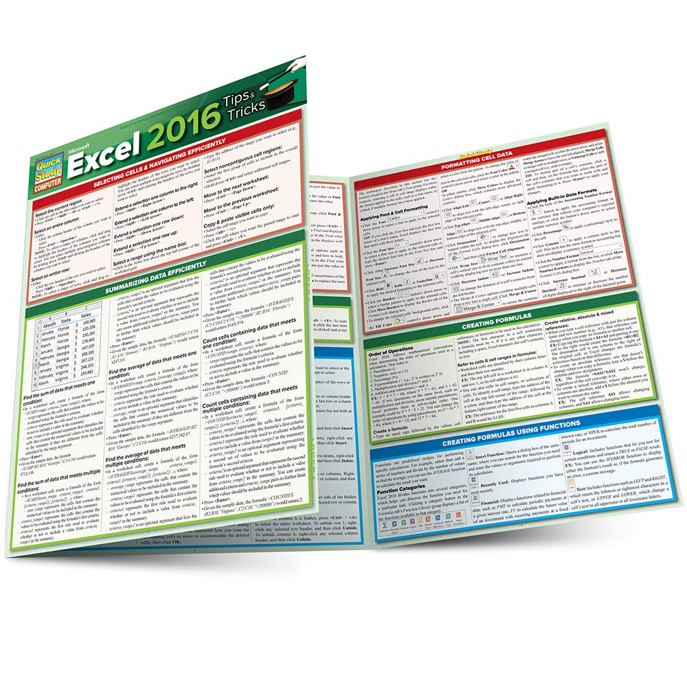 Microsoft Excel 2016 Tips & Tricks (Quick Study Computer),Used