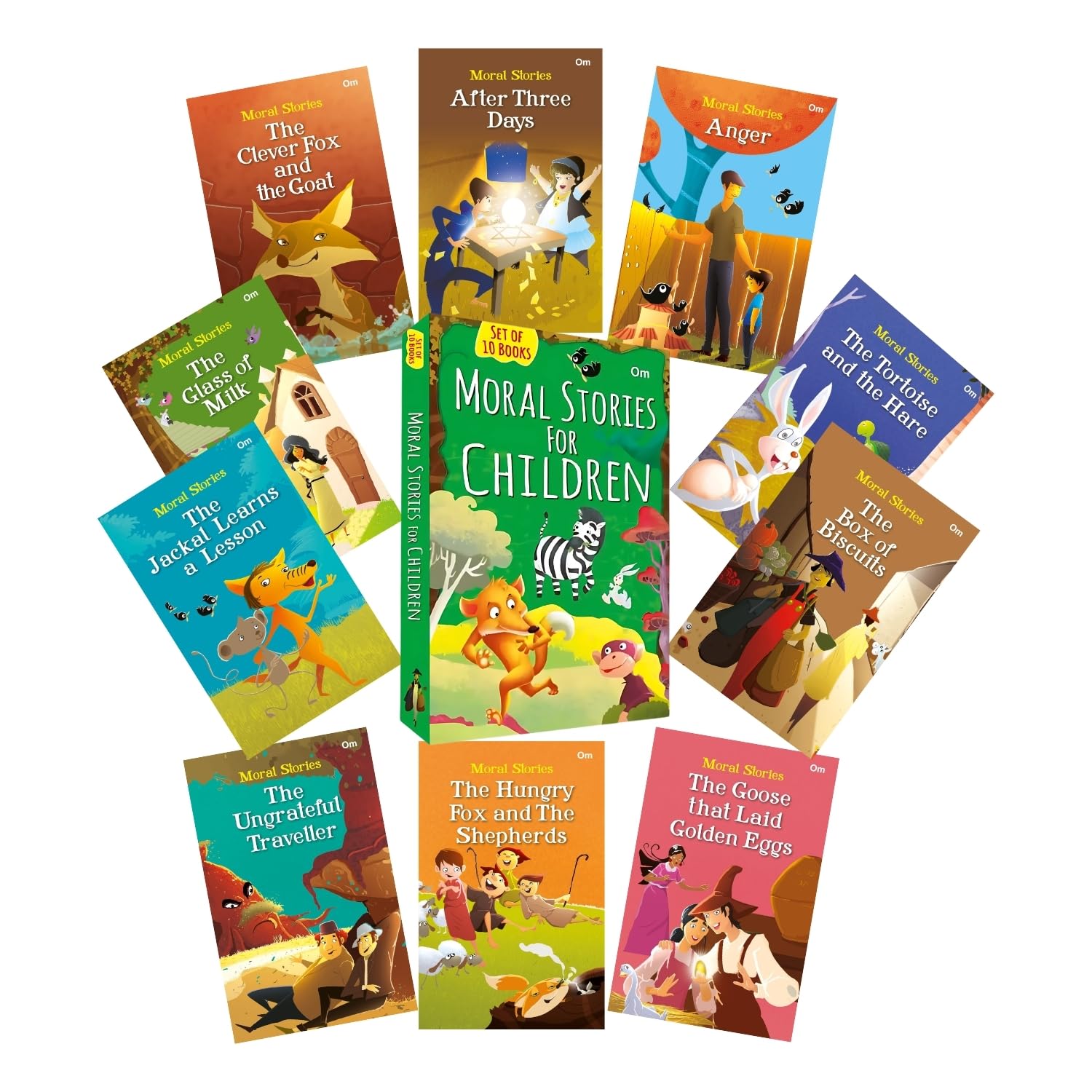 Moral Stories For Children -Set Of 10 Illustrated Story Books (Packed In A Gift Box)