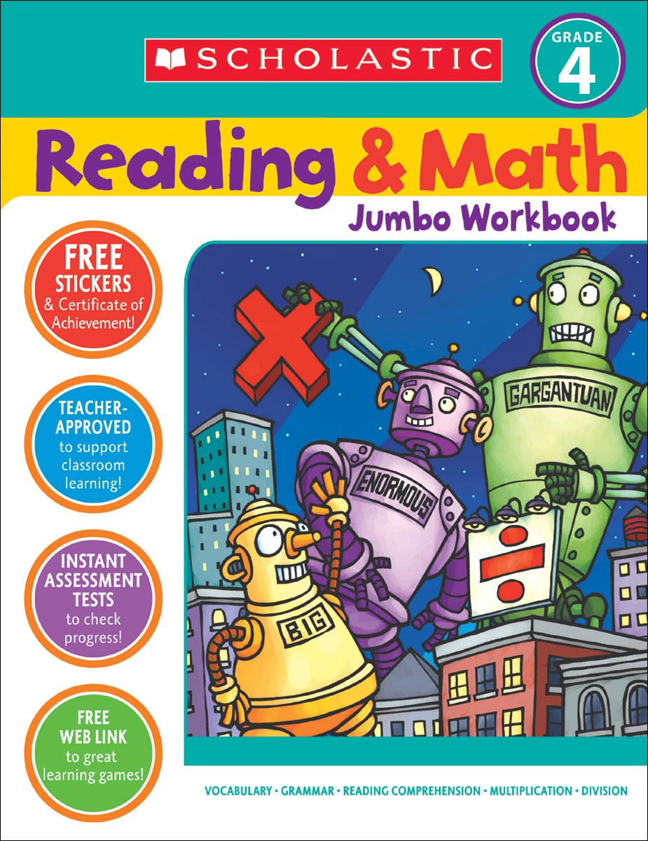 Reading & Math Jumbo Workbook: Grade 4,Used