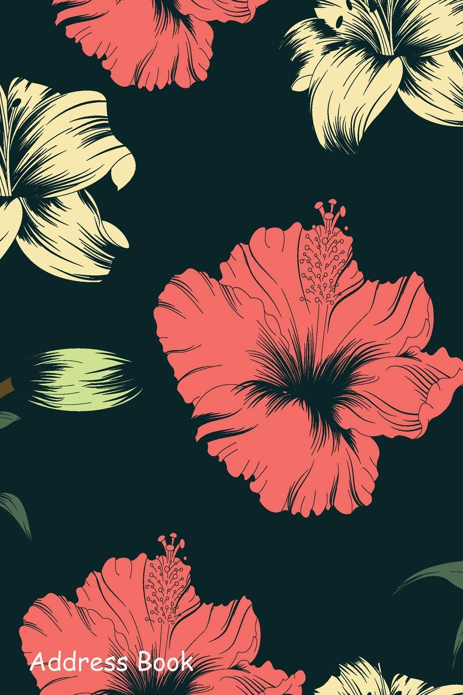 Address Book: For Contacts, Addresses, Phone, Email, Note,Emergency Contacts,Alphabetical Index With Black Seamless Floral Patte,Used