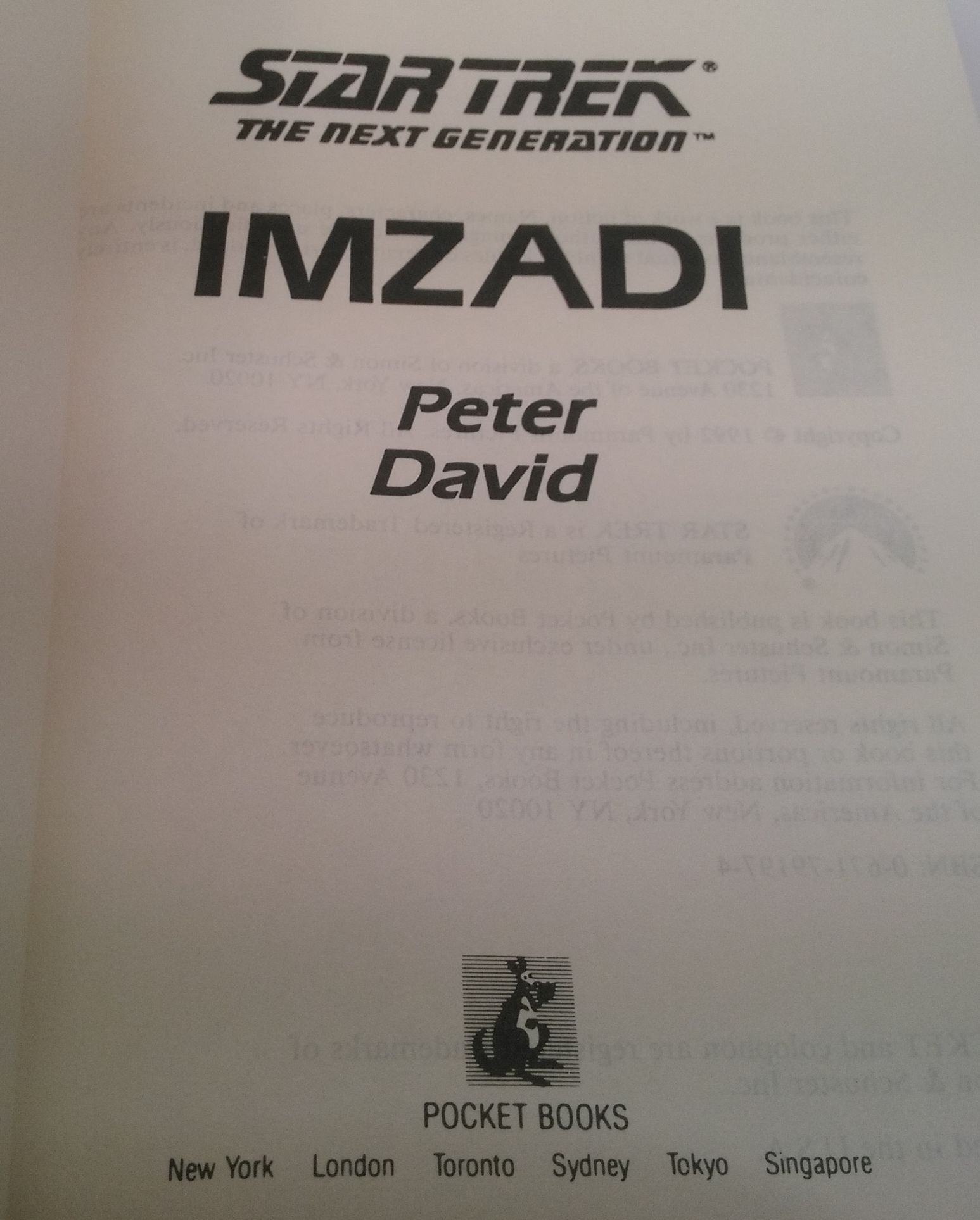 Imzadi (Star Trek: The Next Generation),Used