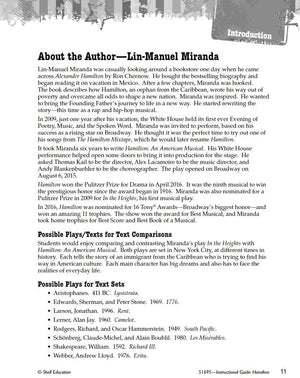 Hamilton: An American Musical  An Instructional Guide for Literature  Novel Study Guide for 6th12th Grade Literature with Clo,Used