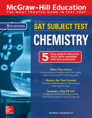 McGrawHill Education SAT Subject Test Chemistry, Fifth Edition,Used