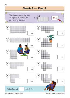 New KS2 Maths Daily Practice Book: Year 5  Autumn Term: perfect for catching up at home (CGP KS2 Maths),Used