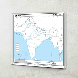 Small - 100 India River Outline Map For School | India River Map For School