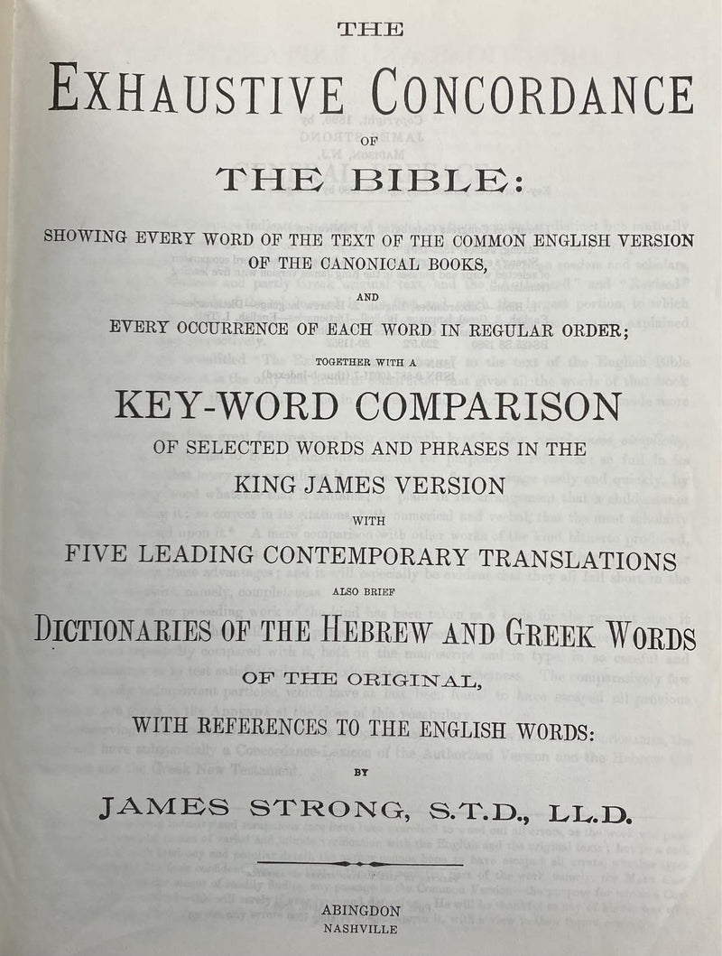 The Exhaustive Concordance Of The Bible: Showing Every Word Of The Text Of The Common English Version Of The Canonical Books (En,Used