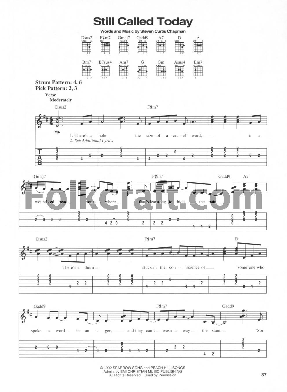 Steven Curtis Chapman Favorites: Easy Guitar with Notes and Tab,Used