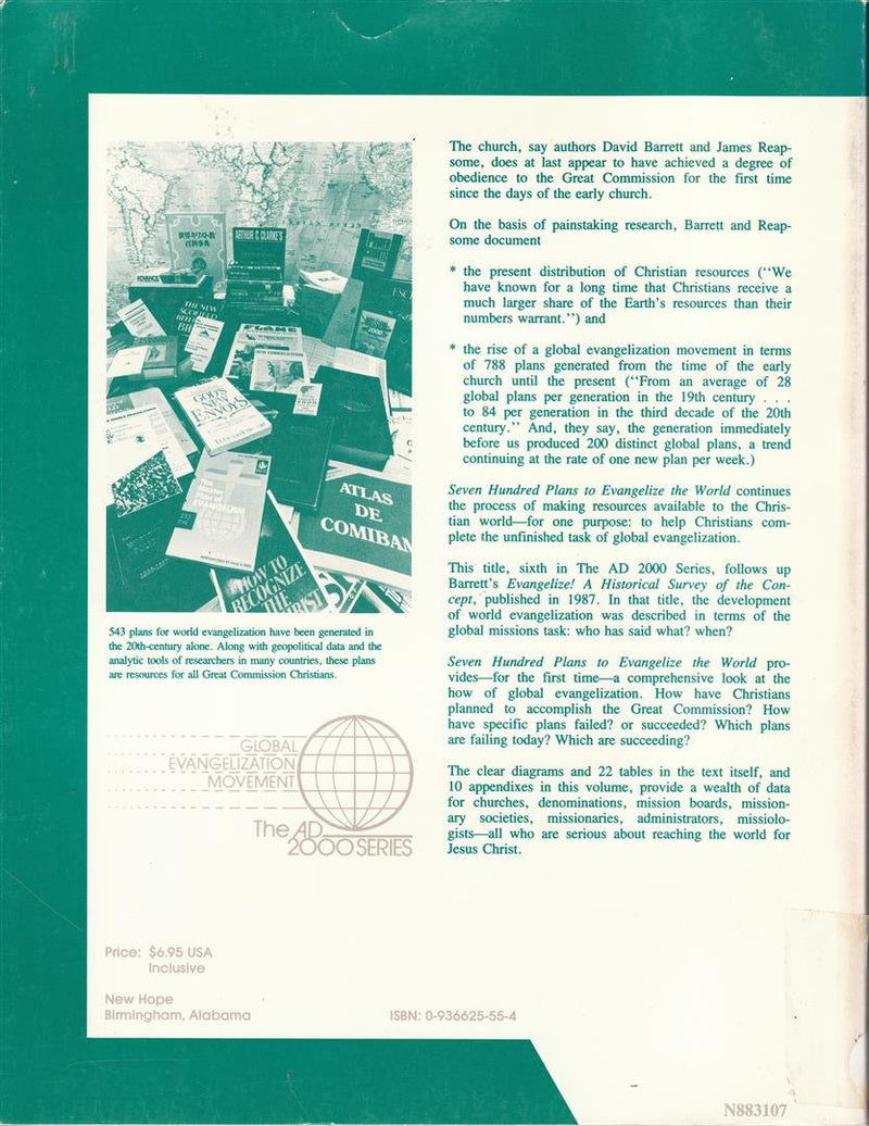 700 Plans to Evangelize the World (Ad 2000 Series),Used