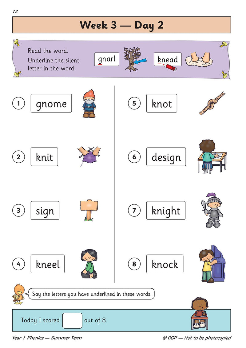 New KS1 Phonics Daily Practice Book: Year 1  Summer Term: superb for catchup and learning at home (CGP KS1 English),Used