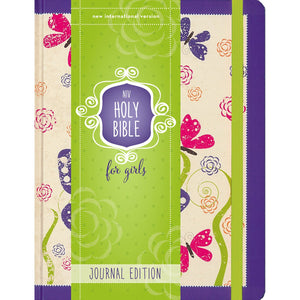 NIV, Holy Bible for Girls, Journal Edition, Hardcover, Purple, Elastic Closure,Used