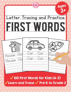 Letter Tracing and Practice: 100 First Words (AZ) Workbook and Letter Tracing Books for Kids Ages 35 (TueBaah Handwriting Work,Used