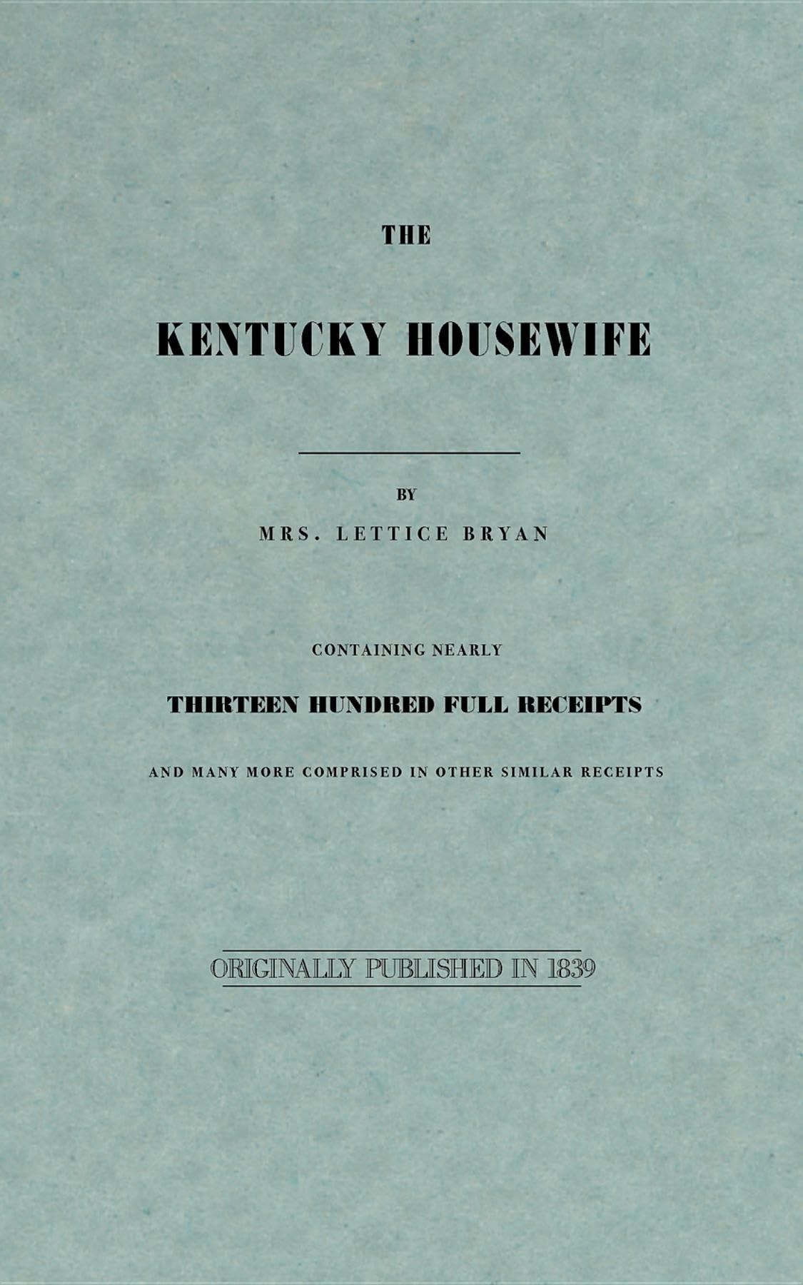 Kentucky Housewife (Applewood Books),Used