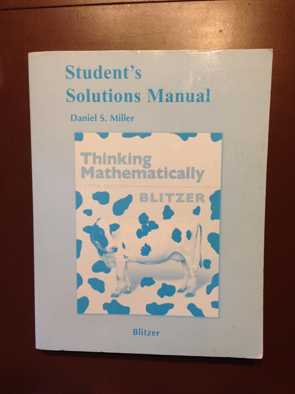 Student's Solutions Manual for Thinking Mathematically, 5th Edition,Used