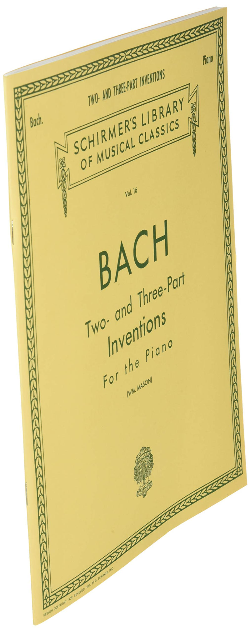 Bach  Two and ThreePart Inventions for the Piano (Schirmer's Library of Musical Classics Vol. 16),Used