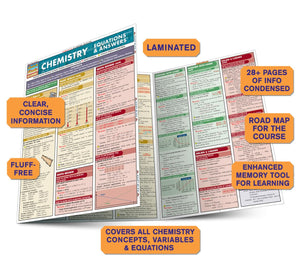 Chemistry Equations & Answers: A Quickstudy Laminated Reference Guide (Quickstudy Academic)