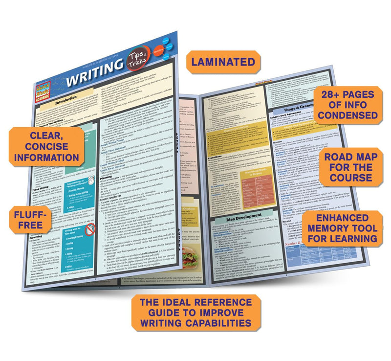 Writing Tips & Tricks QuickStudy Laminated Reference Guide (QuickStudy Academic),Used