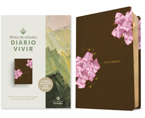 Biblia De Estudio Del Diario Vivir Ntv (Sentipiel, Caf/Rosa, Letra Roja) (Spanish Edition)